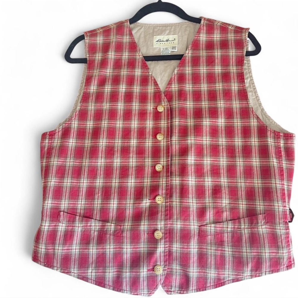 Eddie Bauer Red Plaid Vest